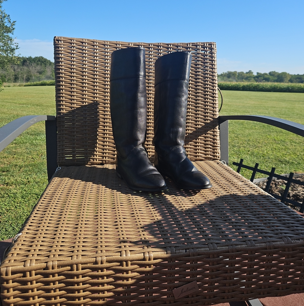 Eddie Bauer Black Tall Leather Riding Boots